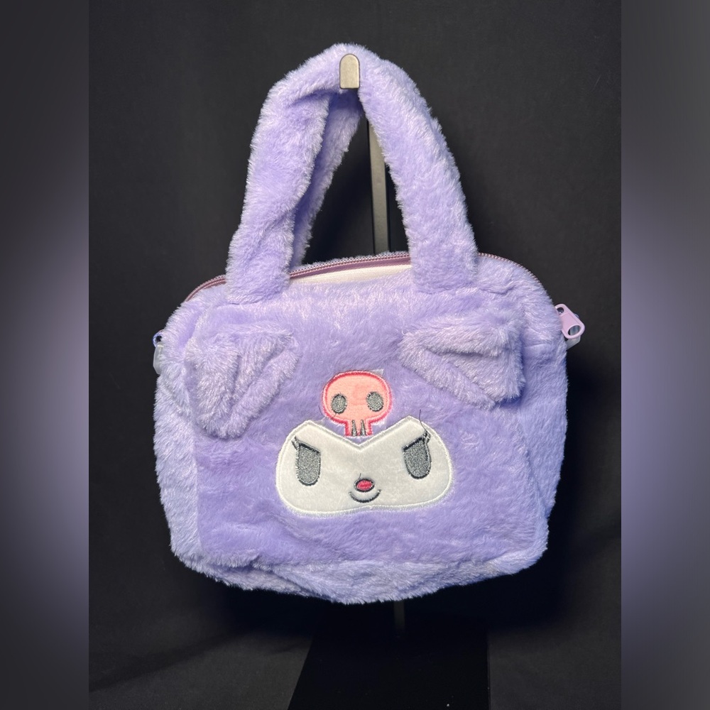 ✨ Sanrio Kuromi Plush Shoulder Bag – Lavender Fluffy Purse – NWT